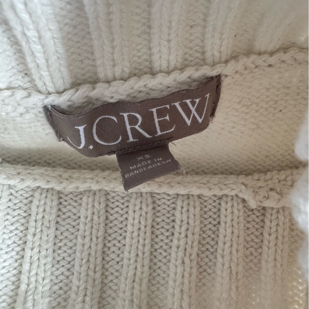 J. Crew Cotton Turtleneck Sweater Black & White Stripe Size XS - Picture 4 of 8